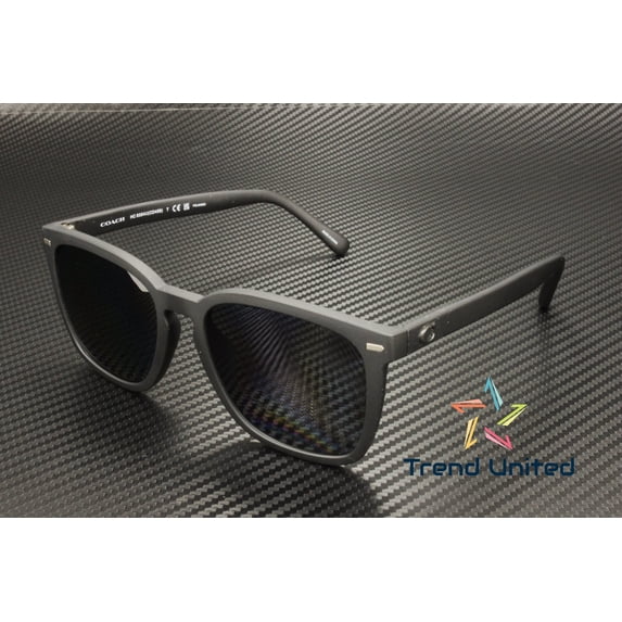 COACH HC8354U 572081 Rubber Black Dk Grey Solid Polarized 56 Men's Sunglasses