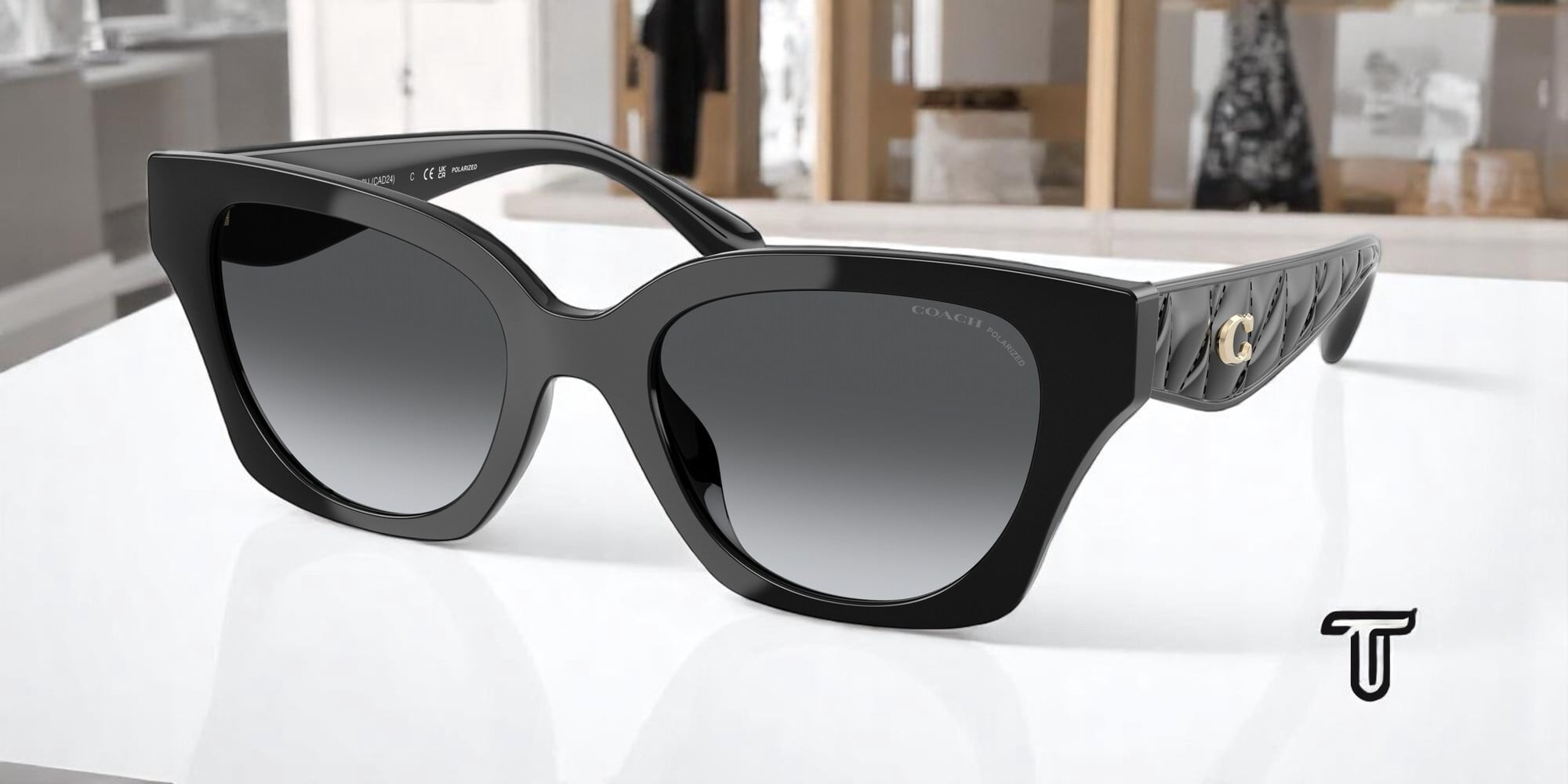 COACH HC8418U 5002T3 CAD18 Black Grey Gradient Polarized 53  display picture 1