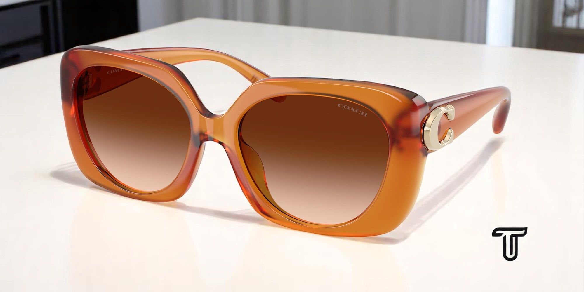 Coach Orange Sunglasses with Gradient Lenses 725125521901_p2_6a5f72cc-ae5c-  main image 3