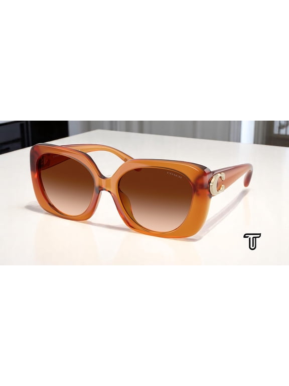 HC8422U 564774 Cad33 Milky Amber Brown Gradient 55 mm Women's Sunglasses