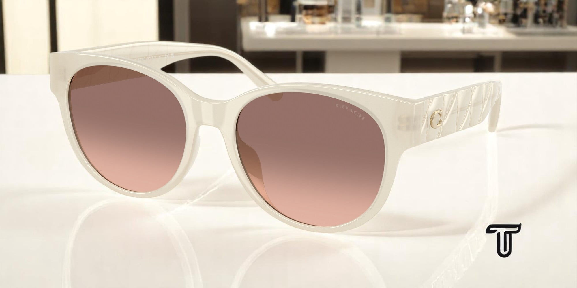 COACH HC8430D 588513 Cae87 Milky White Brown Pink Grad 56 mm 