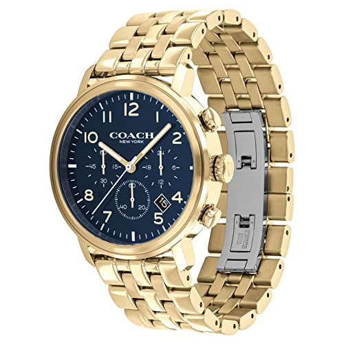 COACH Harrison Men's Watch, 42mm Gold , navy dial 14602574