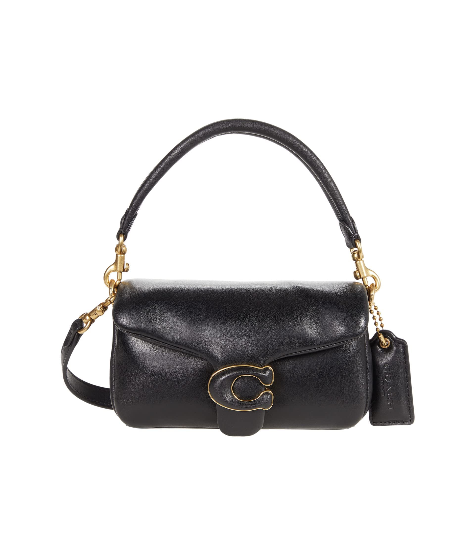 COACH Leather Covered C Closure Pillow Tabby Shoulder Bag 18 Black One Size