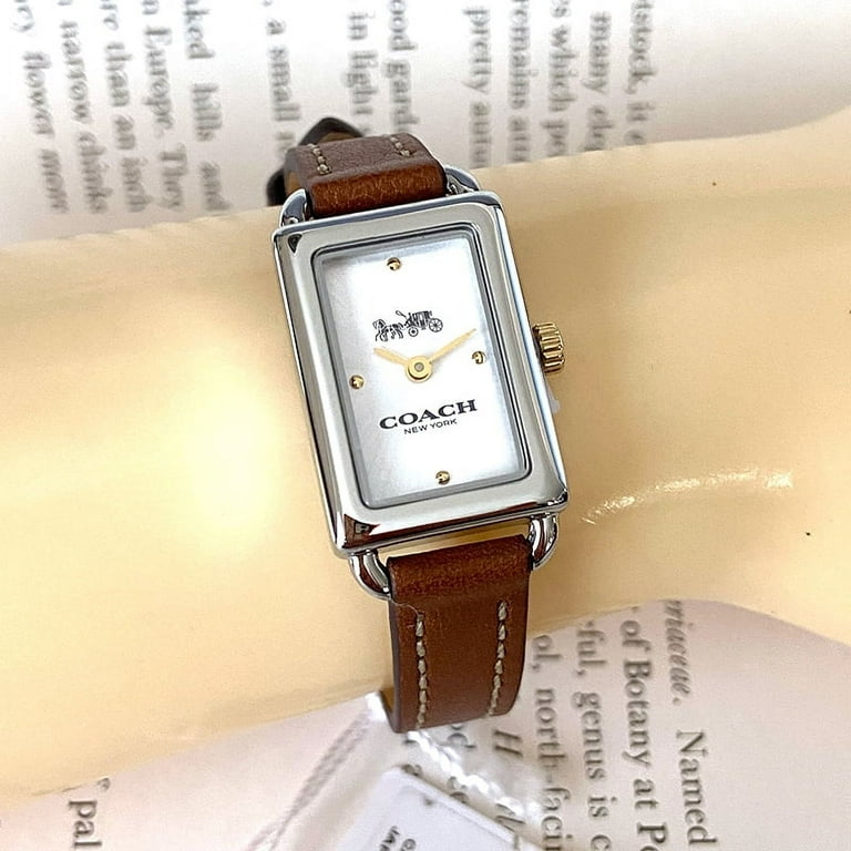 COACH Liz Gold Tone Leather Watch 24 mm C3620, Quartz Movement