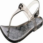 Coach Women's Natalee Jelly Sandals Black Rubber 6 B - Medium