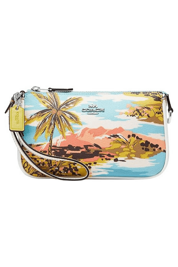 Nolita 19 Small Purse With Hawaiian Palm Tree Print, Silver/Chalk Multi