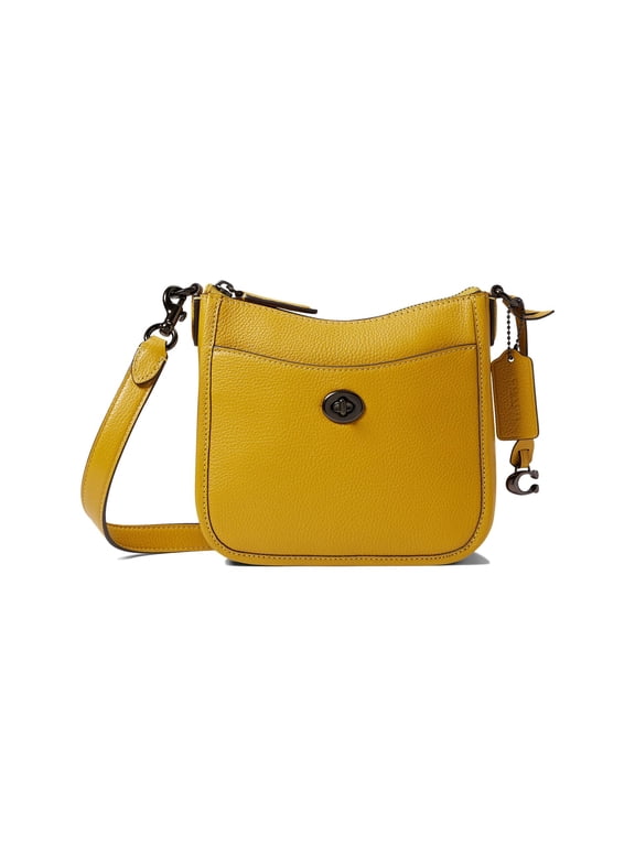 Polished Pebble Leather Chaise Crossbody 19 Flax One Size