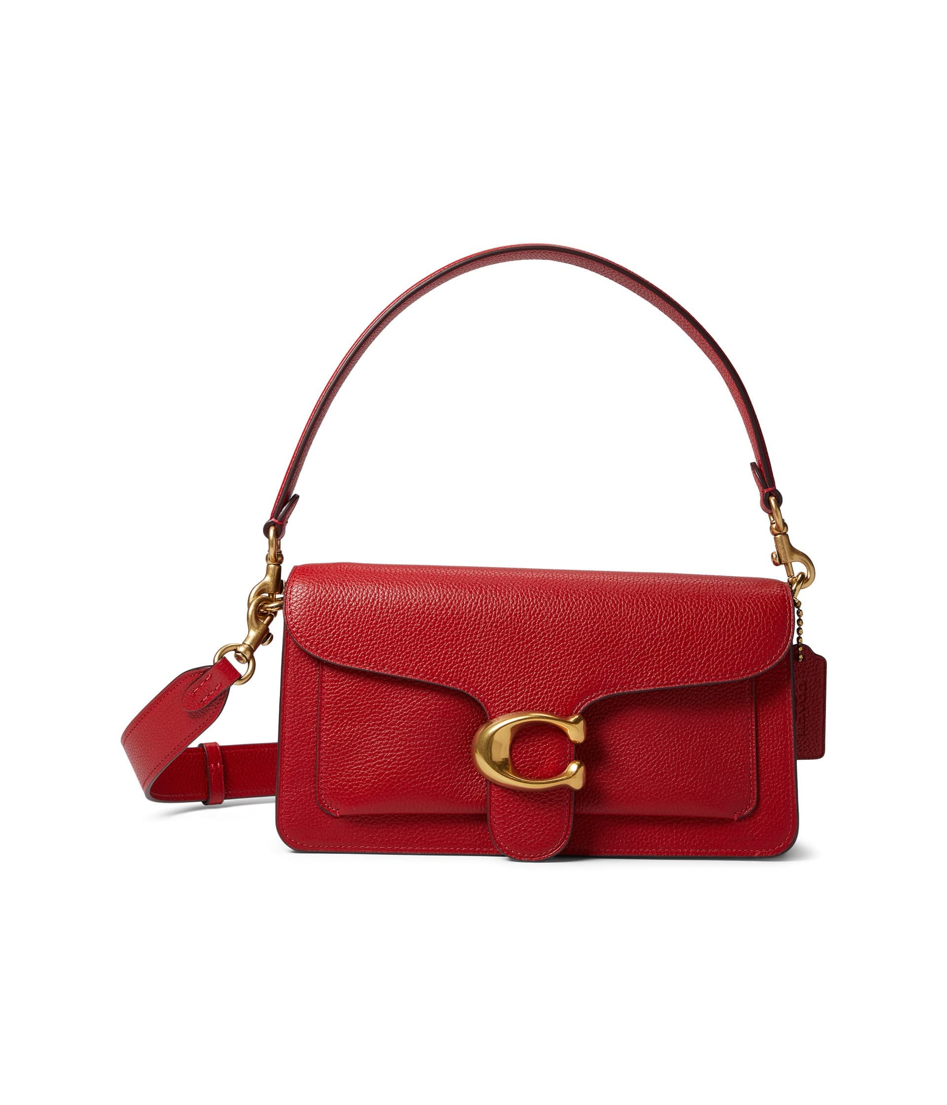 coach red leather shoulder bag