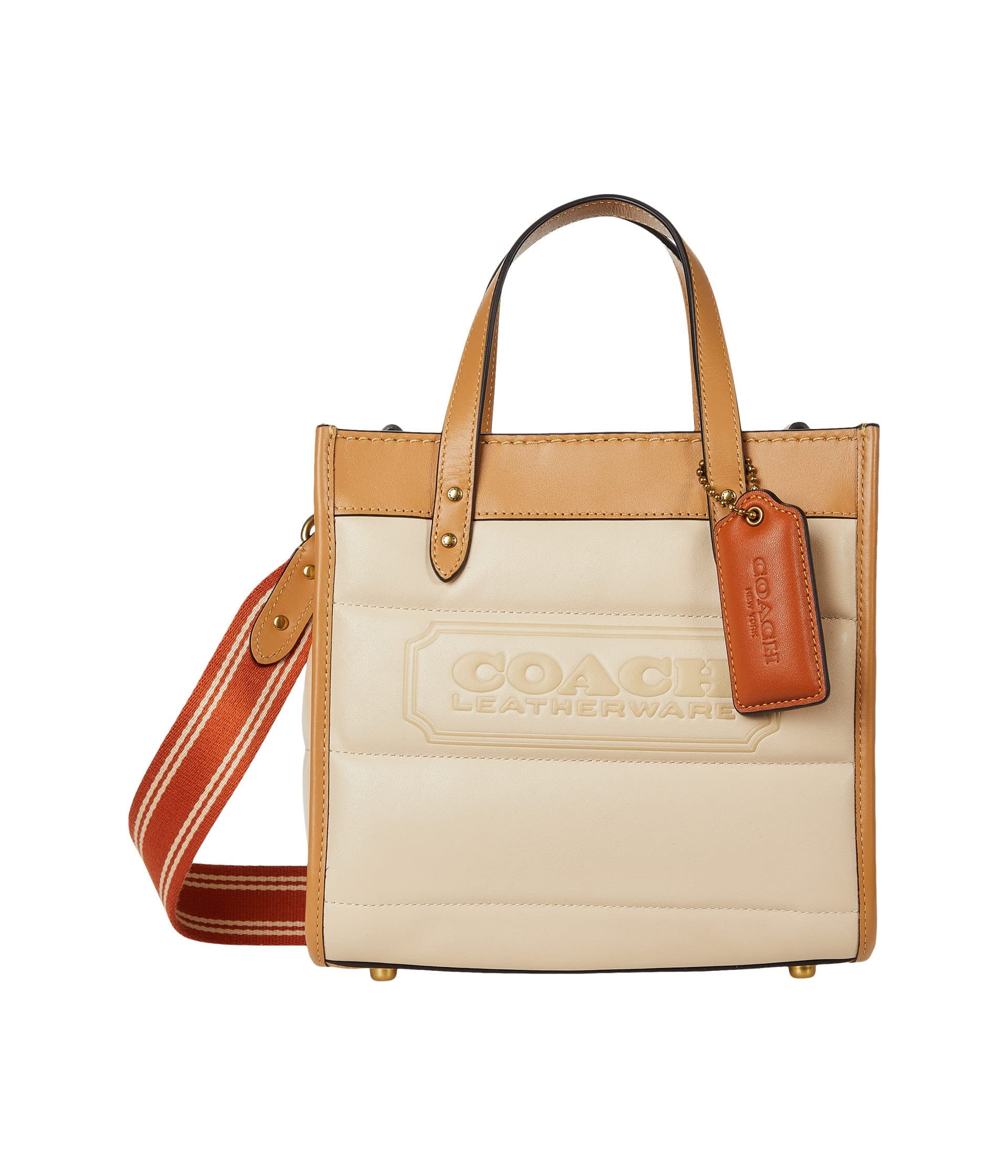 トートバッグ Coach Field Tote in Beige Canvas (C3865B4S0M B4/OAK MAPLE) Coach C3865 Field Tote 22 In Signature Jacquard Oak Maple