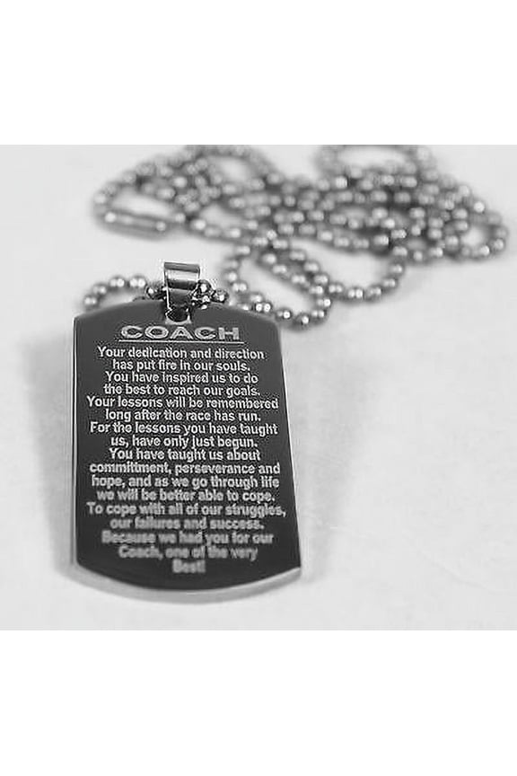 COACH STAINLESS STEEL CROSS COUNTRY MESSAGE DOUBLE SIDE ENGRAVE FREE