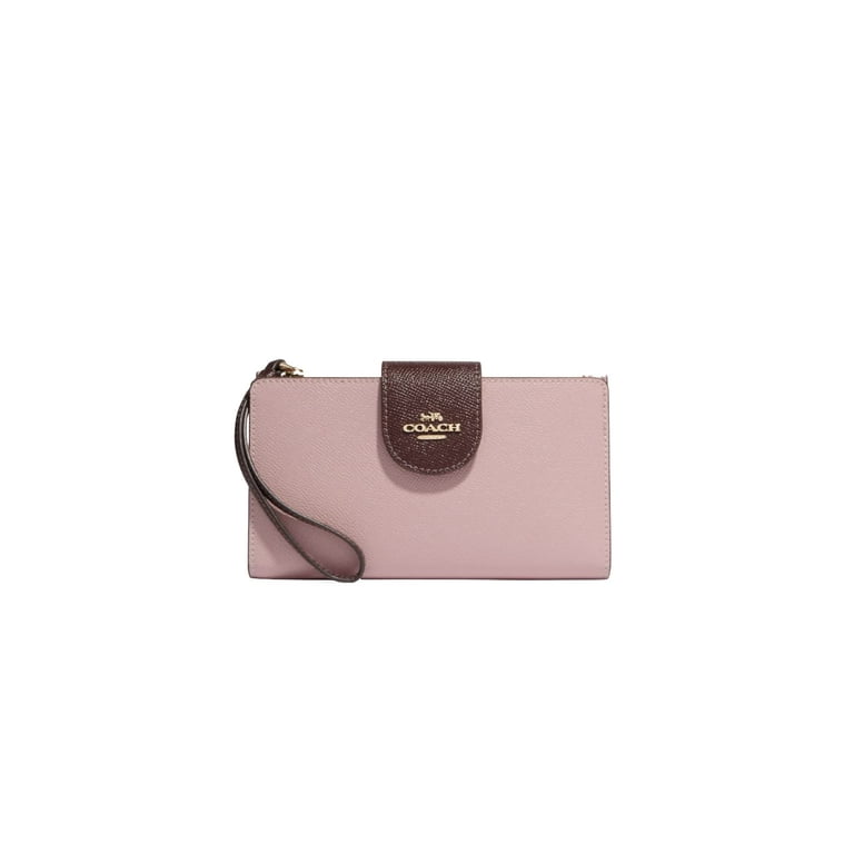 COACH Tech Wallet In Colorblock hot Signature Canvas (SV/Ice Pink)