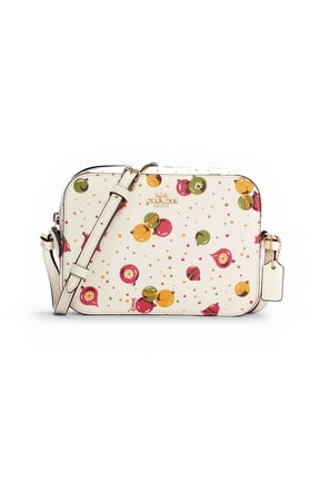 WOMENS MINI CAMERA BAG IN SIGNATURE LEATHER 2403 (IM/Chalk Multi With Ornament Print)