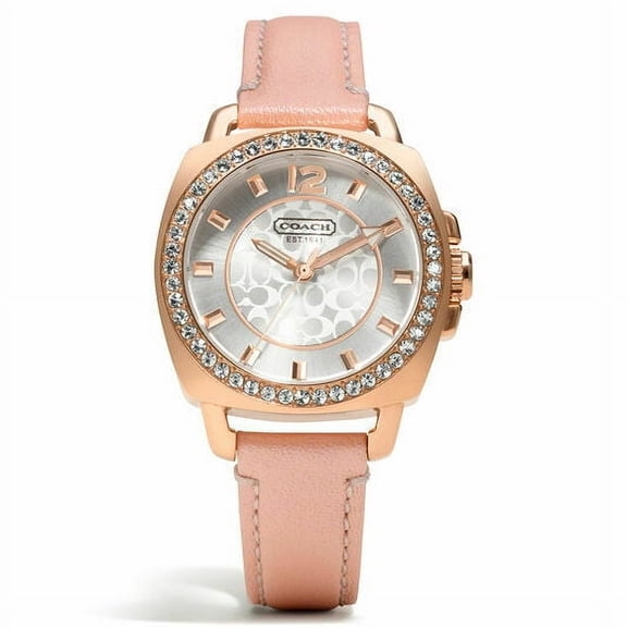 Coach 14503151 Boyfriend Rose Gold Case Pink Strap Women's Watch