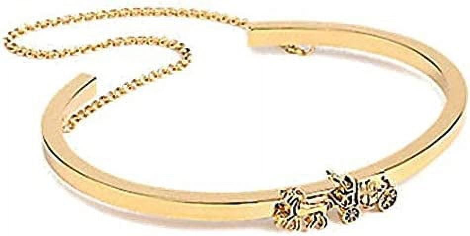 COACH Horse and Carriage Double Chain, Gold Tone Bracelet, Womens Cuff (F33376)