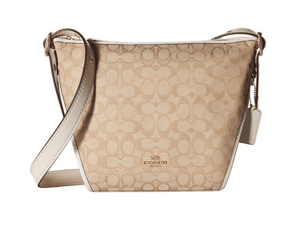 COACH Women s Leather Designer Duffle in Signature Light Khaki Chalk Small Size 25697 LIDQC Walmart