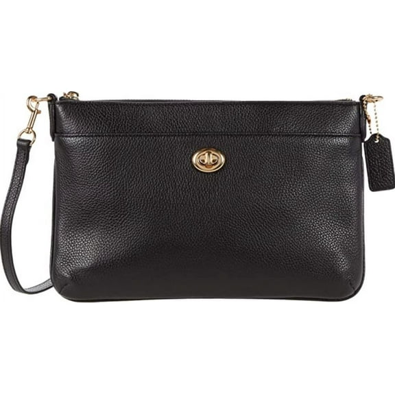 COACH Womens C3376-GDBLK Polished Pebble Polly Crossbody Gd/Black One Size