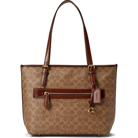 COACH Womens Coated Canvas Signature Taylor Tote Tan Rust CC402-B4NQ4 One Size