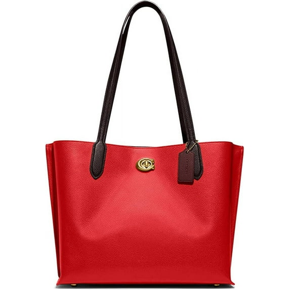 COACH Womens Color-Block Leather Willow Tote Sport Red Multi C0691-B4UQ0 One Size