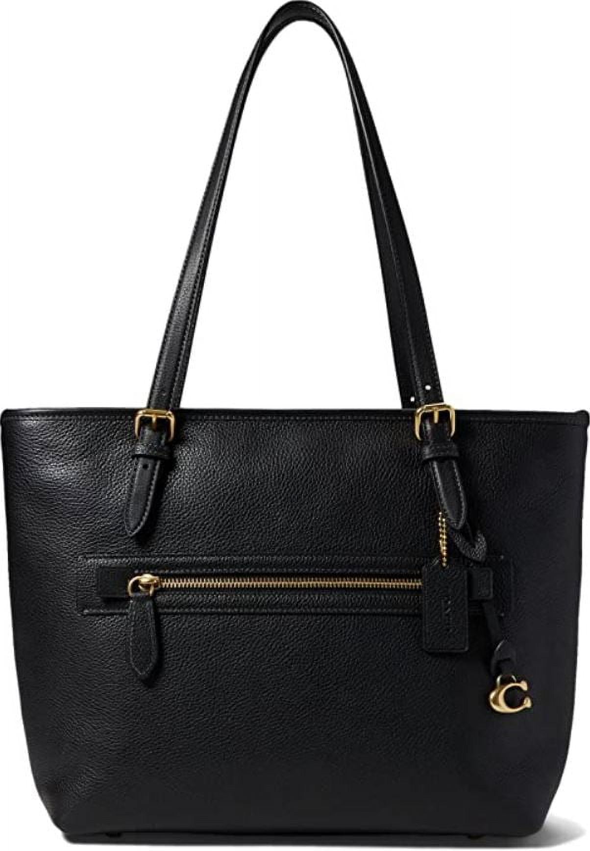 COACH Womens Polished Pebble Leather Taylor Tote Black CC395-B4/BK One Size  