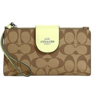 COACH Womens Tech Phone Wallet In Signature Colorblock SV/Khaki/Pale Lime