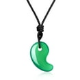 thumbnail image 1 of COAI Adjustable Japanese Three Sacred Treasures Magatama Green Agate Pendant, 1 of 5