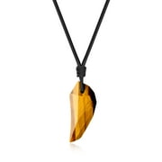 COAI JEWELRY COAI Faceted Tiger Eye Stone Wolf Tooth Amulet Pendant Necklace for Men