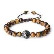 COAI JEWELRY COAI Fashion Jewelry Tiger Eye Stone Lion Head Bracelet for Men Women