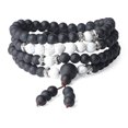 thumbnail image 1 of COAI Howlite Matte Onyx 108 Mala Beads Yin Yang Prayer Bracelet Necklace, 1 of 4