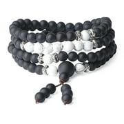 COAI JEWELRY COAI Howlite Matte Onyx 108 Mala Beads Yin Yang Prayer Bracelet Necklace