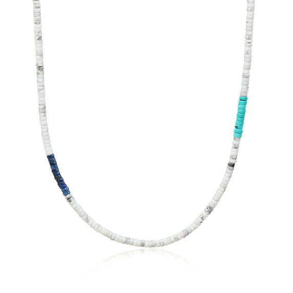 COAI Mens Howlite Natural Stone Heishi Beads Necklace for Men Boys