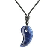 COAI JEWELRY COAI Sodalite Healing Stone Magatama Amulet Pendant Necklace