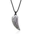 thumbnail image 1 of COAI Wolf Tooth Protection Amulet Map Jasper Stone Pendant Necklace for Men Women, 1 of 6