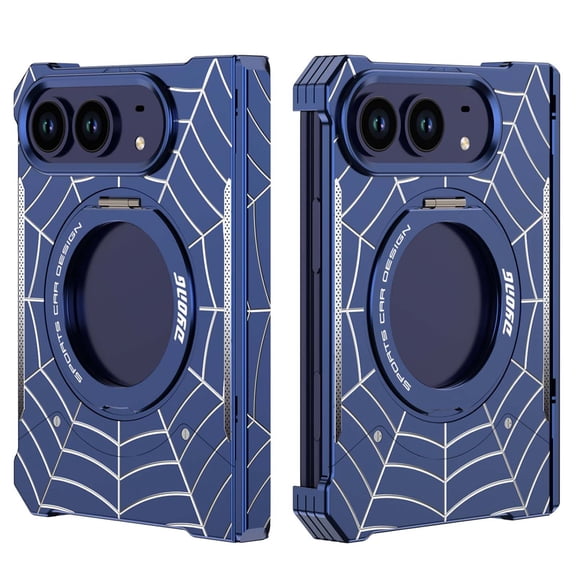 COAROVER Luxury Metal Case Compatible with Apple iPhone Duo,Shockproof Rugged Case with Kickstand,Fit Magnetic Car Holder,Titaniumblue