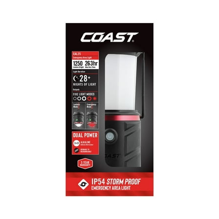 COAST EAL25 Rechargeable Dual Power 1250 Lumen Emergency Area Lantern