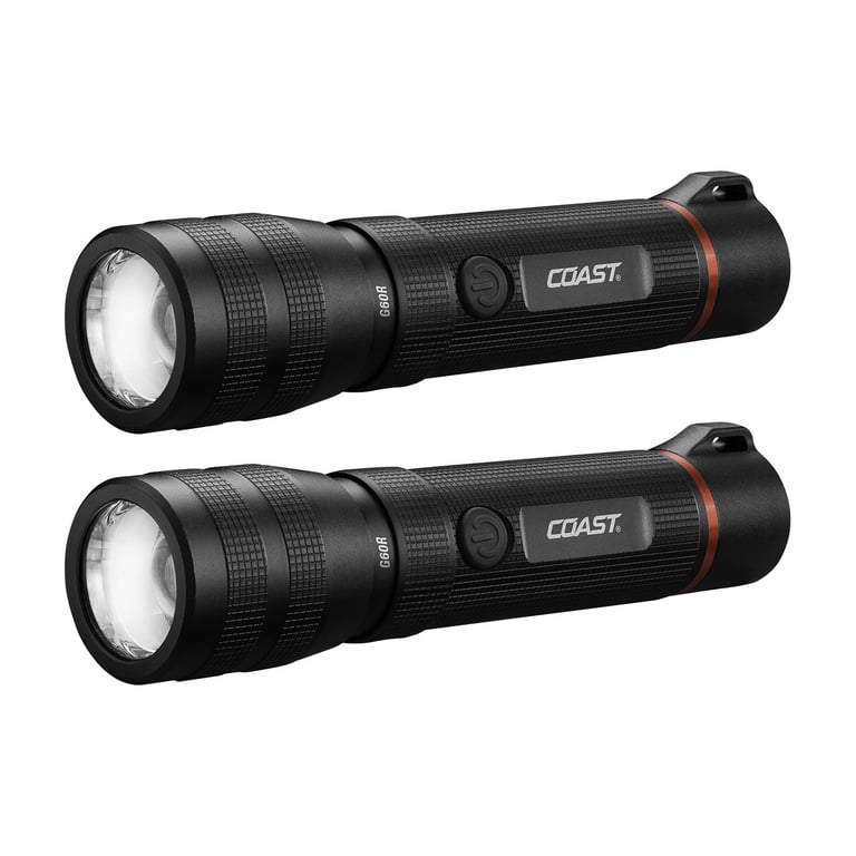 coast rechargeable flashlight kit Coast's 2-Pack of Waterproof Flashlights Is on Sale for $23 and a SLIDE FOCUS with beam lock for precise lighting control Coast KL50R Rechargeable Flashlight Black