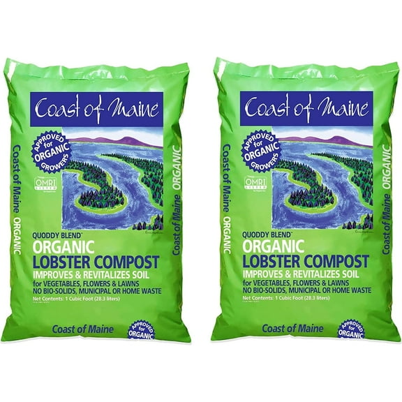 Coast Of Maine Lobster Compost Soil Conditioner - Natural Fertilizer - 2 Pack, 1 Cu Ft