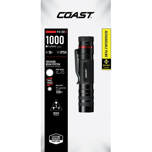 1000 lumen rechargeable led flashlight Free Shipping! COAST Rechargeable LED Flashlight, 1000 Lumens, Dual Power,  Compact Design
