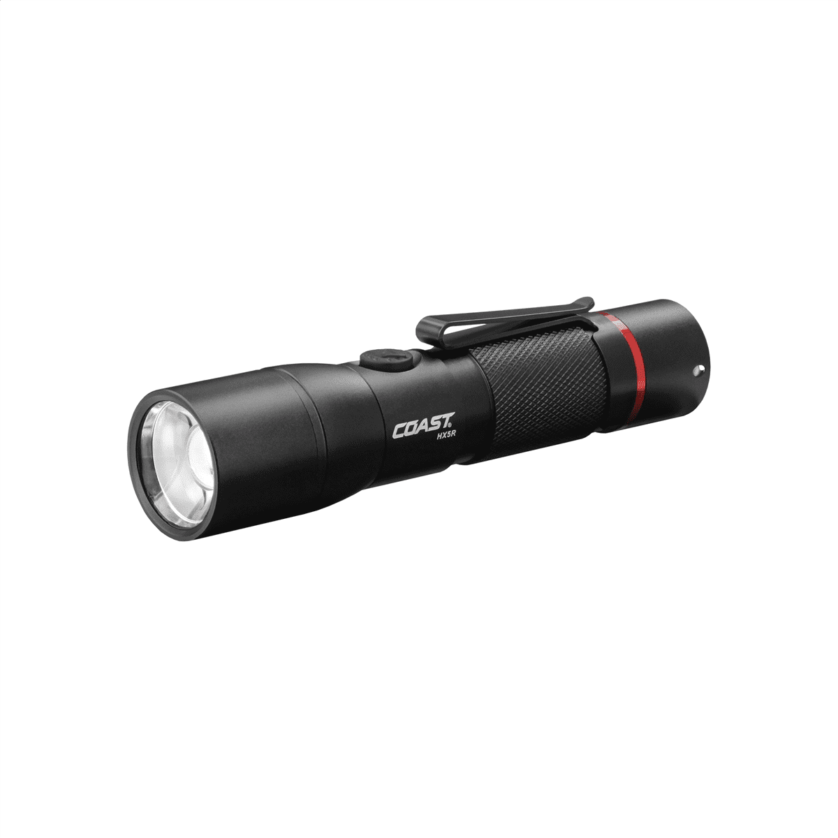Black Rechargeable LED Flashlight with Slide Focus