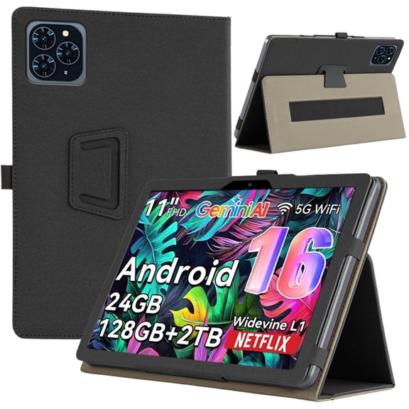 [COAST] For Tabwee T90 Tablet Case, Tabwee 11 Inch 2026 Latest Cover PU Leather Protective, Cover Handheld Band, Easy to Hold, Stand Function, Multiple Angles,Portable, Shock Resistant design (Black)