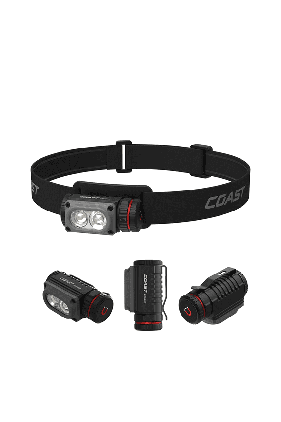 WPH20R 2000 Lumen Rechargeable LED Headlamp with Clip and Magnetic End Cap, IP67 Waterproof