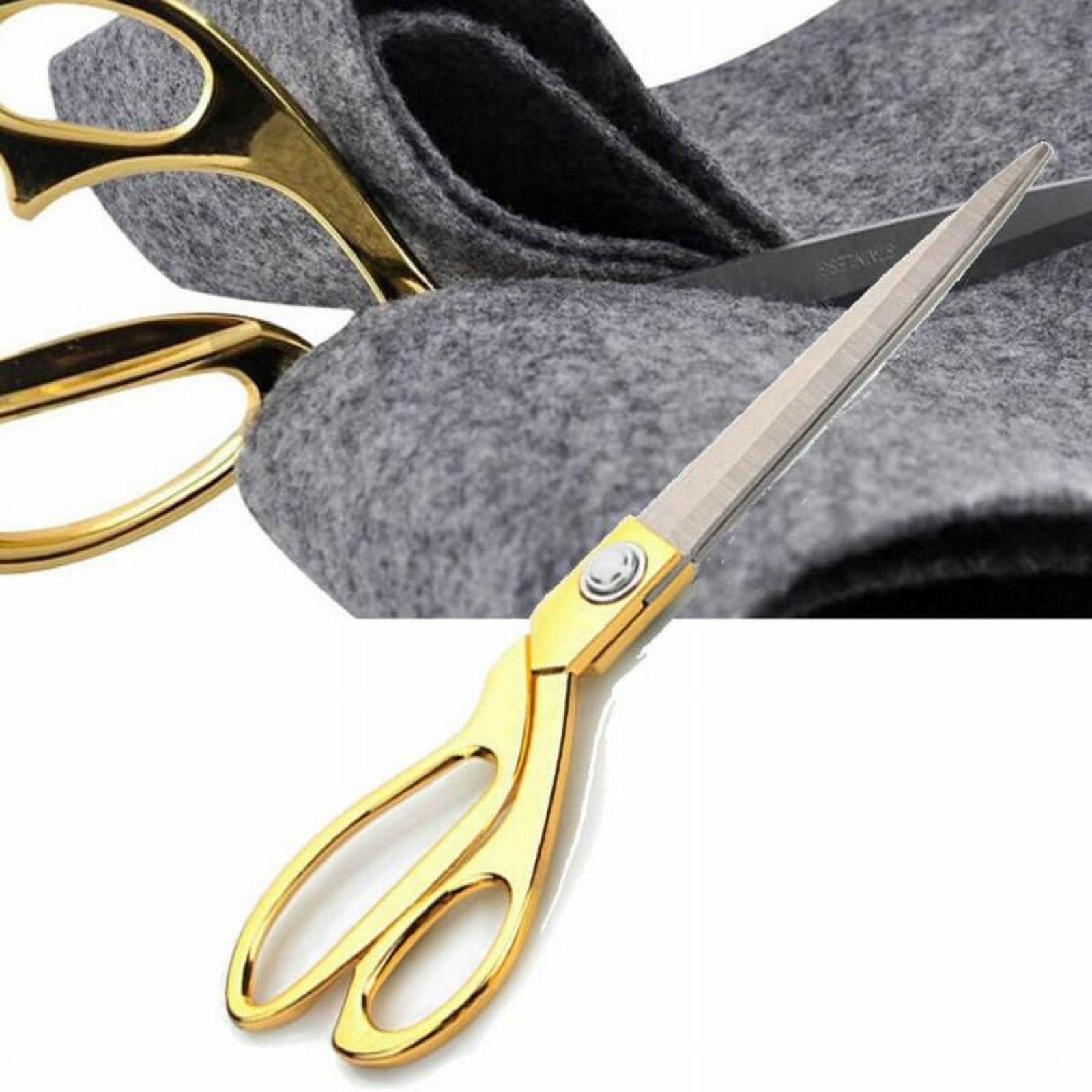 COASTACLOUD Professional Heavy Duty Tailor Scissors Leather Scissors 10.5" Gold Stainless Steel Dressmaker Shears with Sharp Stainless Steel