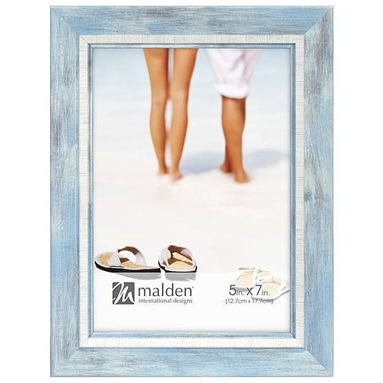 COASTAL BLUE WASH w INNER WHITE BORDER 5x7 frame by Malden - 5x7
