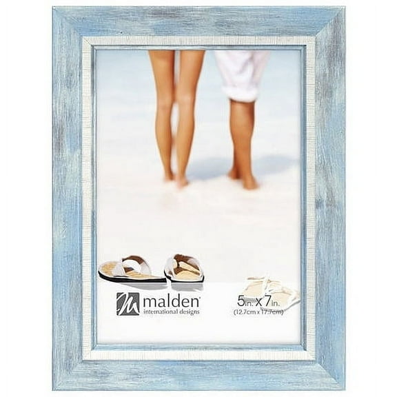 COASTAL BLUE WASH w INNER WHITE BORDER 5x7 frame by Malden - 5x7