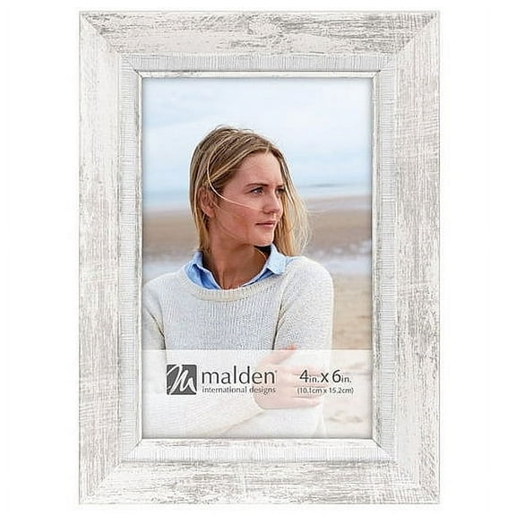COASTAL WHITE WASH w INNER WHITE BORDER 4x6 frame - 4x6