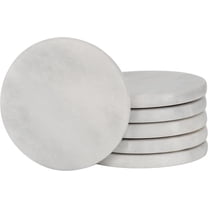 Radicaln White Marble 3.5 inches Round Coasters Set of 6 Absorbent Stone Coasters for Drinks, Coffee bar accessories, Cup Holder, Dining Room and Modern Home Decor
