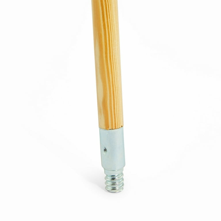 Push Broom Handle with Metal Thread, Wood, 60 Push Broom Handle with Metal Thread, Wood, 60