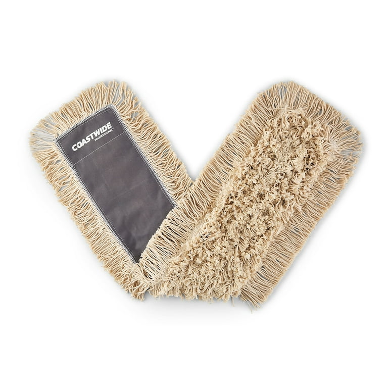Cut-End Dust Mop Head, Cotton, 48 x 5, White