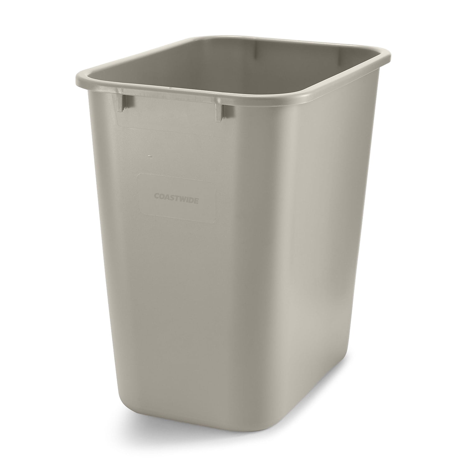 Staples COASTWIDE Indoor Trash Can w/out Lid Beige Soft Plast 7 Gal CW56430