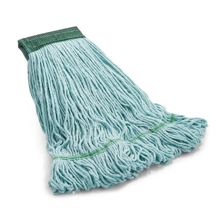 Coastwide Professional - Coastwide Professional™ Looped-End Wet Mop Head, Medium, Recycled PET/Cotton Blend, 5" Headband, (CW57753) - Blue