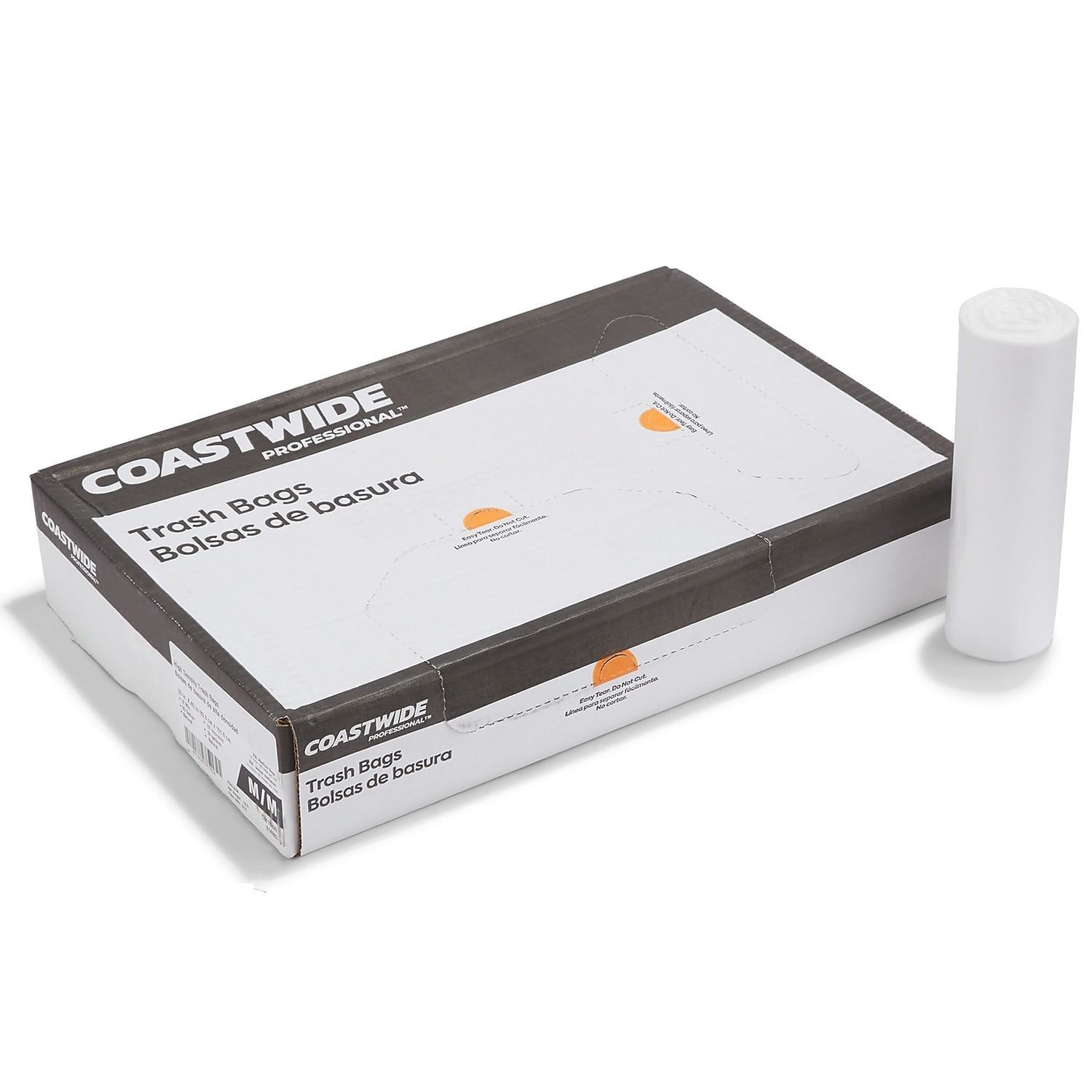 Staples COASTWIDE Trash Bags 30-33 gal 33x40 High Density 12 Mic Natural 10 Rolls/CT 814883